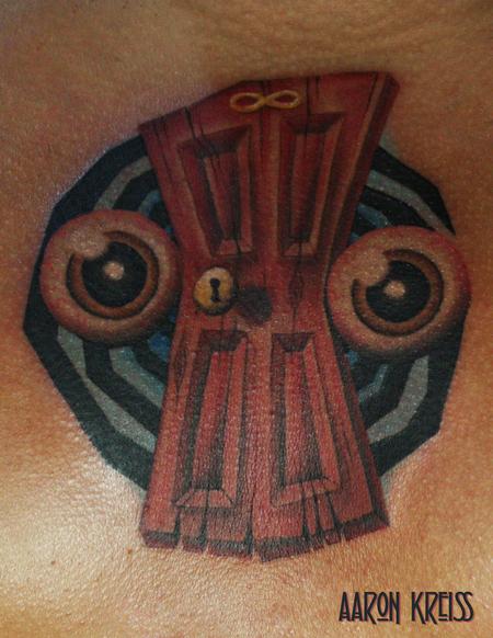 Tattoos - Door and Eyes in a spiral tattoo - 103640